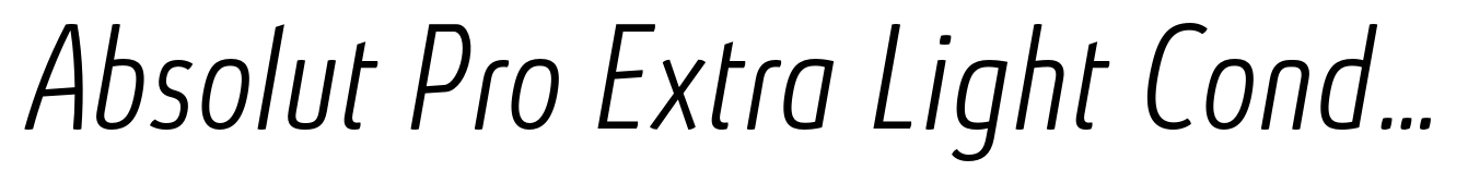 Absolut Pro Extra Light Condensed Italic